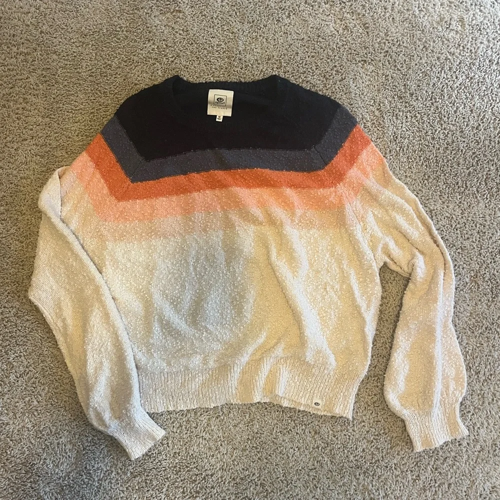 Multi-Color Rip Curl Lightweight Sweater - Picture 1 of 5